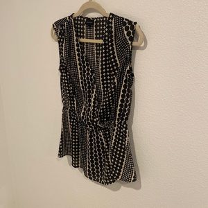 Black and cream dotted sleeveless top